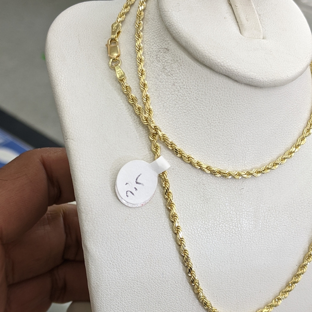 10kt Real Gold Rope Chain - Picture 3 of 8